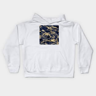 Navy Blue and Gold Marble Kids Hoodie